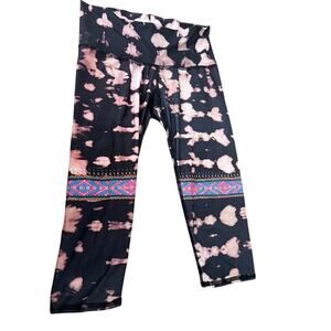 EUC Teeki colorful capri leggings size small lightweight stretchy yoga comfy